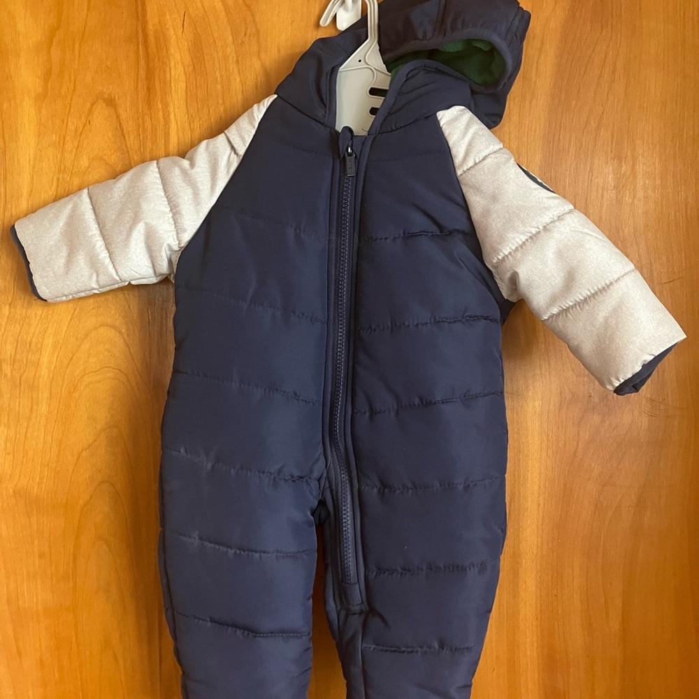 Navy and grey/green Baby Snowsuit